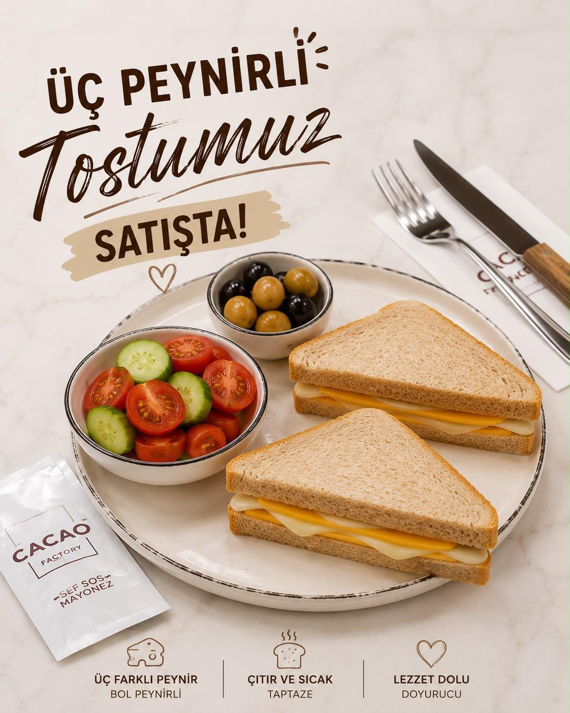 3 PEYNİRLİ TOST